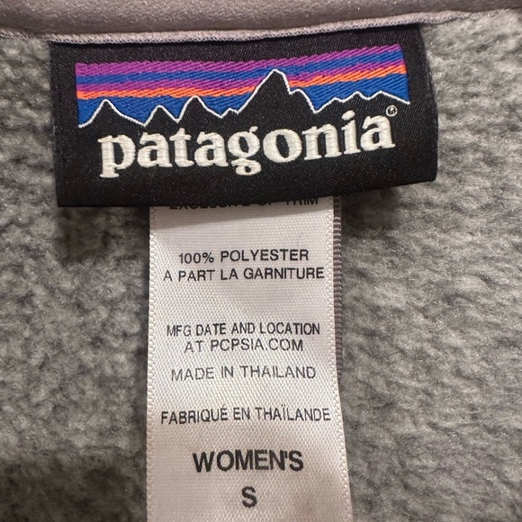 Patagonia Women's Gray Pea Coat Long Coat Neutral Classy Layer Cozy Sz S - Picture 10 of 11